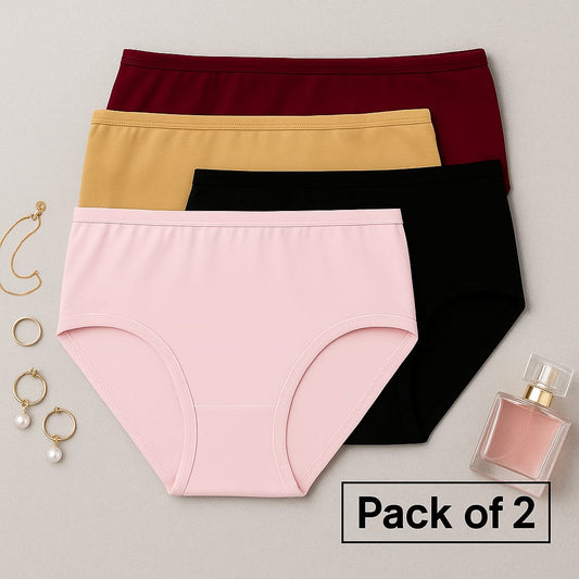 Zar e Khaas Women’s Mid-Rise Cotton Brief | Soft & Breathable Everyday Wear